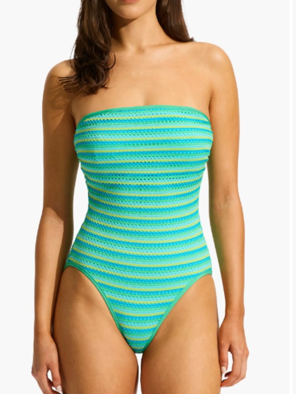 Seafolly Laser Cutout Bandeau One-Piece Swimsuit